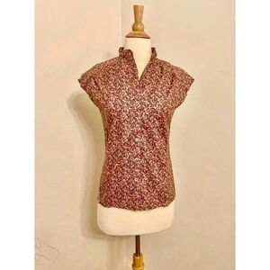 Vintage‎ 1970s Floral Short Sleeve Blouse
